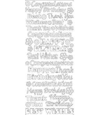 !БЕЗ ЗНИЖОК Наліпка 10х23см|"Happy Birthday+Thank You" ЧОРНИЙ