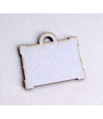 Высечка из белого картона Чемодан (портфель) (4шт) 3,5х4см