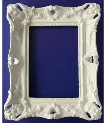 Рамка "ПРЯМОКУТНА 1"для декор.панно (гіпс) розм.внутр- 8х5,5см, зовнішн.- 10х12,5см товщ. 2см