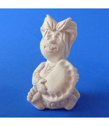 КОЗАЧКА З ВАРЕНИКОМ фігурка для декору (гіпс)7,5см