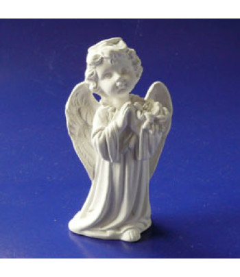 АНГЕЛ З БУКЕТОМ (малий) фігурка для декору (гіпс) 7см