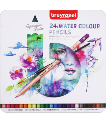 *Набір акв.олівців "Expression" Bruynzeel у метал.кор 24кол.