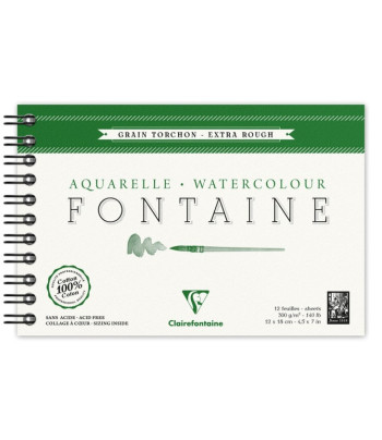 Альбом(спіраль) д/акварелі 300г торшон 100% бав..Wbndalbum Fontaine Clairefontaine 12арк.12х18