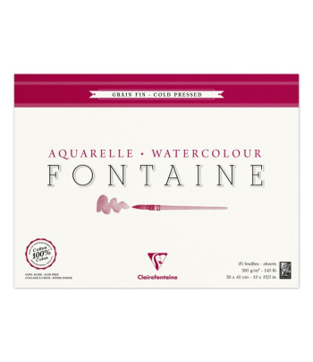 *Склейка д/акварелі 300г др.зерно 100%бав.Watercolpad Clairefontaine 25арк.30х40