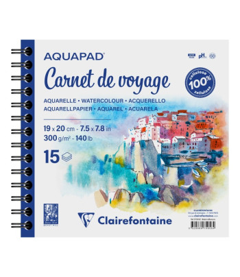 Альбом(спіраль) д/акв.300г др.зерно 100% цел..Watercol Wb Clairefontaine 15арк.19х20