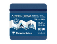 Альбом-гармошка д/акварелі 300г сер/др.зерно 100%цел..обкл.тверда.Goldline Clairefontaine 18стор. 7,4х7,4см