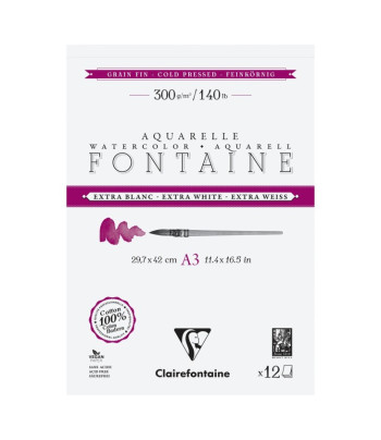Альбом-склейка д/акв.300г др.зерно 100% бав Fontaine Clairefontaine 12арк.А3