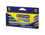 R Набір маркерів перманент.односторон.кругл.наконечн.2-3мм "Metallic Markers" Centropen 5кол МЕТАЛІК