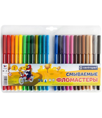 Набір фломастерів суперзмивних CENTROPEN у блістері 24кол