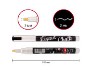 Маркер крейдяний на водн.осн.кругл.наконечн.Santi 3мм БІЛИЙ