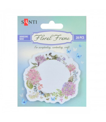 Аксессуары дизайнерские бумажные фольгирован. самокл  "Floral frame" Santi 20шт. БУЗКОВИЙ
