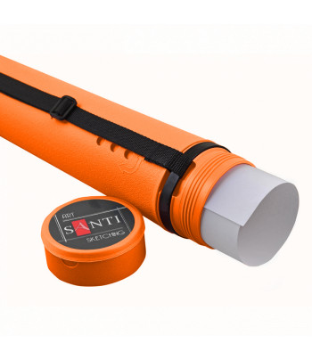 *Тубус "Santi" пластиковий розсувний d8,5см, довж.65-110см ПОМАРАНЧЕВИЙ