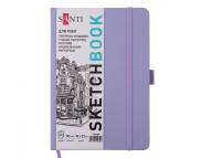 Альбом-книжк.склейка д/граф.110г обкл.тверд.фіолет. з гум.заклад.Santi 80арк 16х23см А5 КРЕМОВИЙ