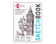 Альбом-склейка д/граф.110г обкл.м'яка City на підкладці Santi 30арк 15х21см А5 КРЕМОВИЙ