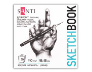 Альбом-склейка д/граф.110г обкл.м'яка Art на підкладці Santi 30арк 18х18см КРЕМОВИЙ