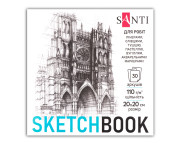 Альбом(палітура) д/граф.110г обкл.м'яка City на підкладці Santi 30арк 20х20см КРЕМОВИЙ