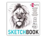 Альбом-склейка д/граф.110г обкл.м'яка Animals на підкладці Santi 30арк 20х20см КРЕМОВИЙ