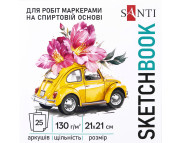 Альбом-склейка д/спирт.маркерів.130г обкл.м'яка Blossom на підкладці.Santi 25арк 21х21см БІЛИЙ