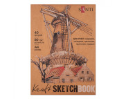 Альбом-склейка д/граф.80г обкл.м'яка крафт на підкладці.Santi 40арк 21х29,7см А4 КРАФТ