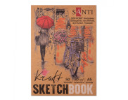 Альбом-склейка д/граф.80г обкл.м'яка крафт на підкладці.Santi 50арк 14,8х21см А5 КРАФТ