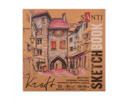 Альбом-склейка д/граф.80г обкл.м'яка крафт на підкладці.Santi 50арк 18х18см КРАФТ