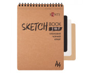 Альбом(спіраль) д/граф.145/110/80гр обкл.тверда Dual Santi 33арк.21х29,7см А4 ЧОРНА/КРЕМОВА/КРАФТ