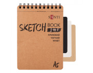 Альбом(спіраль) д/граф.145/110/80гр обкл.тверда Dual Santi 33арк.14,8х21см А5 ЧОРНА/КРЕМОВА/КРАФТ