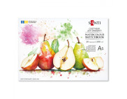 Альбом-склейка д/акв.200г сер.зерно 100% цел.обкл.м'яка на підкладці Santi 20арк 15х21см А5