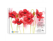 Альбом(спіраль) д/акв.200г сер.зерно 100% цел.обкл.м'яка на підкладці Santi 20арк 15х21см А5