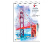 Альбом(спіраль) д/акв.200г сер.зерно 100% цел.обкл.м'яка на підкладці Santi 12арк 18х26см А5