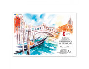 Альбом-склейка д/акварелі 200г сер.зерно 100% цел.обкл.м'яка на підкладці Santi 12арк 21х30см А4