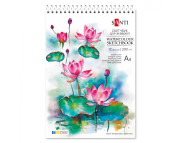 Альбом(спіраль) д/акварелі 200г сер.зерно 100% цел.обкл.м'яка на підкладці Santi 12арк 21х30см А4