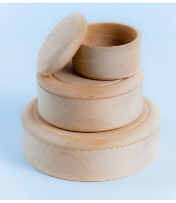 Шкатулка для декора круглая деревянная Ольха  d160мм