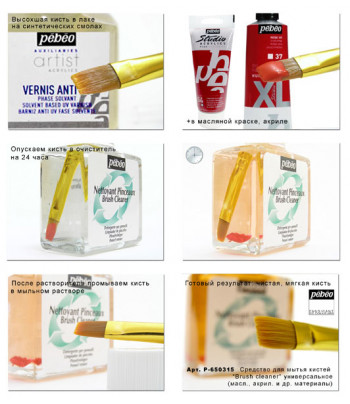Pebeo Рекламный плакат А-4 Средство для мытья кистей "Brush cleaner" P-650315 Pebeo(Пебео) Франция