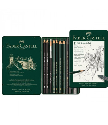 Набір графіту Pitt Castell Faber-Castell 11предм. у метал.кор./ 112972