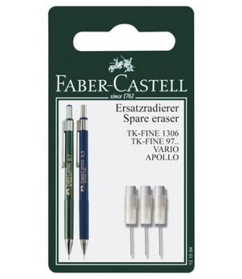 Набір змінних гумок Faber-Castell для механич.олівця TK-FINE 3шт. у блістері /131594