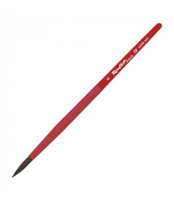 !Пензель из волоса Микс(соболь+синтетика) КРУГЛАЯ/ручка коротк.червона,обойма soft-touch "AQUA red" Roubloff №6