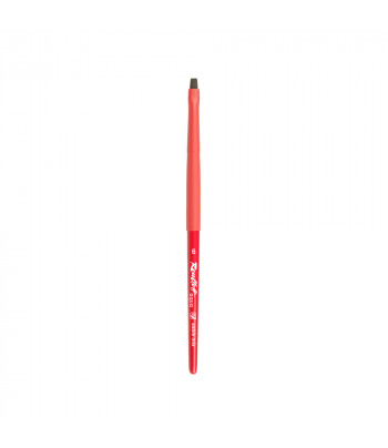 Пензель из волоса Микс(соболь+синтетика) ПЛОСКАЯ/ручка коротк.червона,обойма soft-touch "AQUA red" Roubloff №6