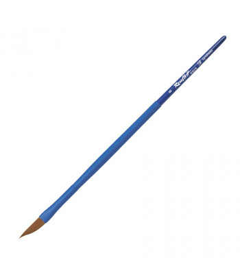 Пензель из волоса коричневой синтетики саблевидная ручка удл.блакитна,обойма soft-touch"AQUA blue dagger" Roubloff №8