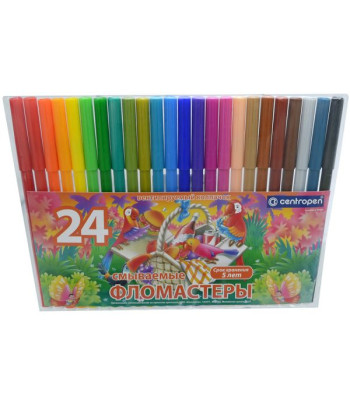 Набір фломастерів "Птахи" CENTROPEN у блістері 24кол /7790/24-87
