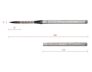 Пензель м'який КРУГЛИЙ,волос білка,Art Secret складний ручка метал. №12