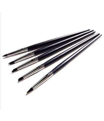 Набір гумових (силіконових) пензлів ручка чорна 5шт.