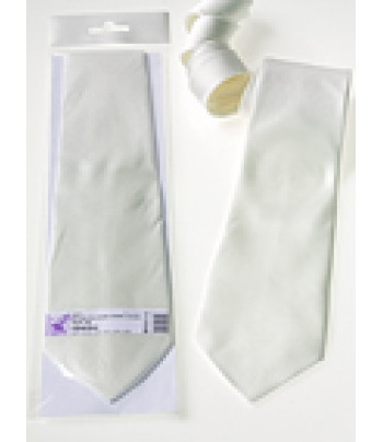 Краватка женоча шовкова висока якість 32г/м2 Ideen 140х8см БІЛИЙ