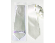 Краватка шовкова (креп сатин) висока якість Ideen 142х9,5см БІЛИЙ