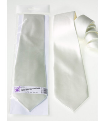 Краватка шовкова (креп сатин) висока якість Ideen 142х9,5см БІЛИЙ