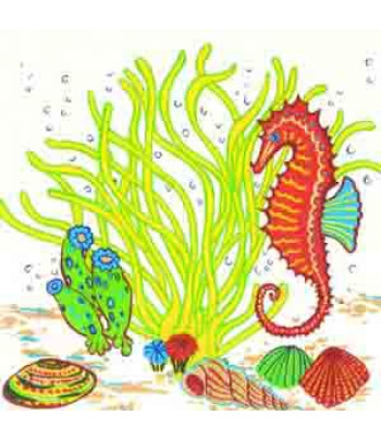 РОЗБИРАТИ 11.2 Серветка33х33см (20шт)|"Морской конек, раковины и водоросли" біло-жовтий