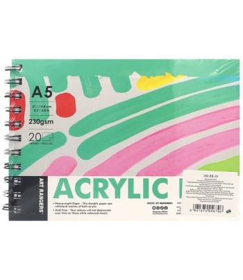 Альбом(спіраль) д/акрилу 230гр обкл.м'яка Art rangers 20арк.14,8х21см А5
