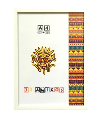 210х300мм шир.16мм Рама пластикова зі склом багет плоск."33 Amigos" БІЛА