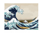 40х50см Н-р живопис за номерами "Велика хвиля у Канагаві Кацусіка Хокусай"(полотно/підр.+акрил.фарби.+пензлі+інструкц)