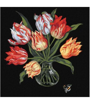 40х40см Н-р живопис за номерами "Витончені тюльпани"(полотно/підр.+акрил.фарби.+пензлі+інструкц)
